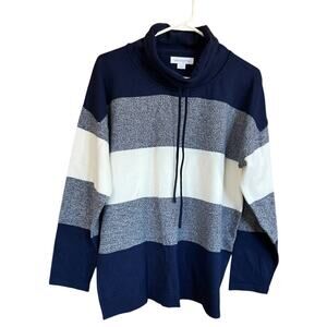Liz Claiborne cowl neck color block sweater, Women's size L